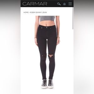Carmar Black Denim Skinny Jeans 26